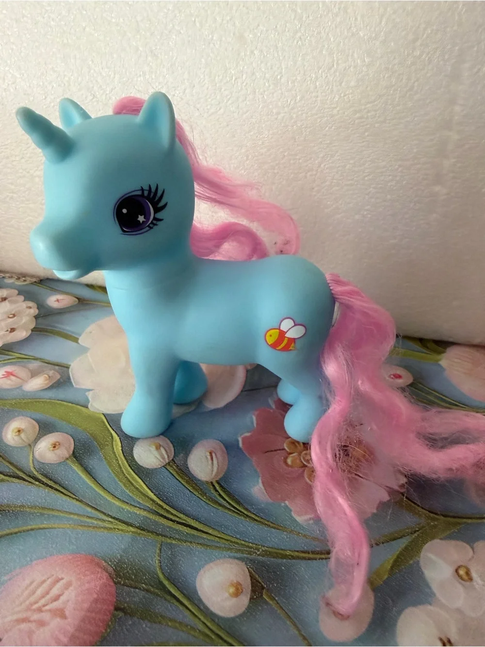 Pony Gi-Go Wonder Blue Unicorn Pink Hair Bumble Bee MLP 1981